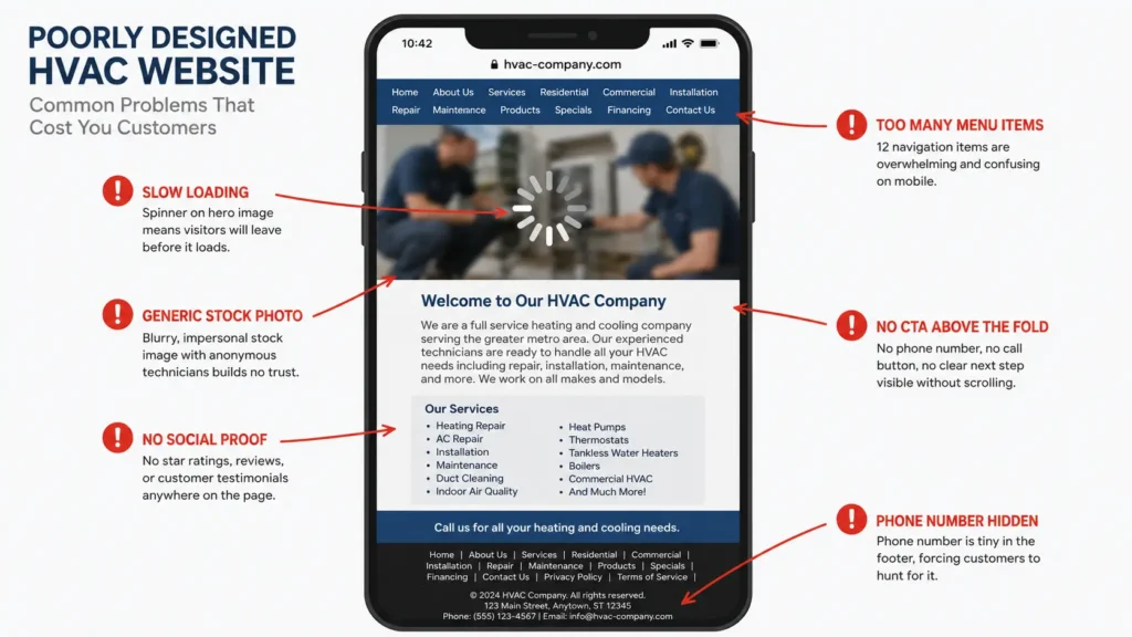 HVAC website mistakes