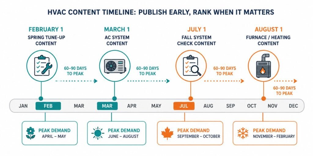 HVAC Content Publish Deadlines by Season